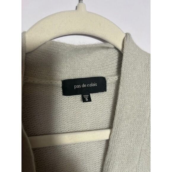Pas de Calais Cardigan Women's Small Gray wool Longline Soft textured sweater - Picture 2 of 6